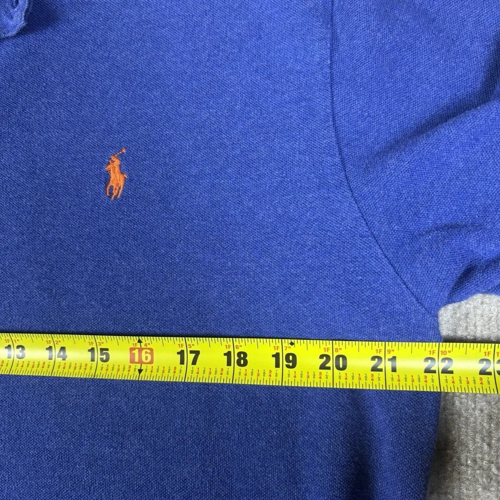Polo Ralph Lauren Classic Fit Polo Shirt Men's Large Blue Orange Pony Cotton
